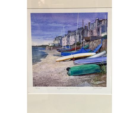 Jan Fisher, High and Dry Lower Largo, print, 54/100, signed in pencil bottom right, (excluding frame and mount 25cm x 25cm) i