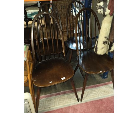 SET OF 4 ERCOL DINING CHAIRS     