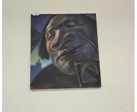 OIL ON CANVAS PAINTING IN THE PETER HOWSON STYLE     