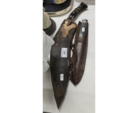 GURKHA KNIFE WITH SHEATH &amp; LEATHER SHEATH HUNTING KNIFE     