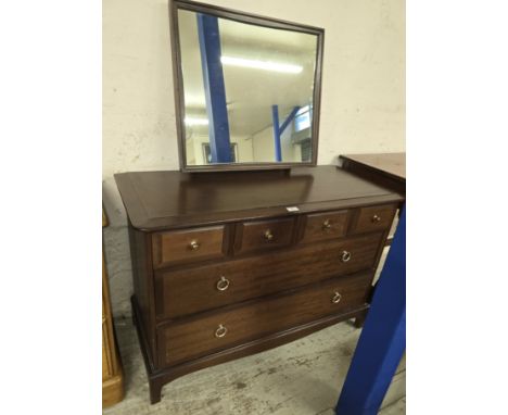 42" MAHOGANY STAG MINSTREL 6 DRAWER CHEST WITH MAHOGANY FRAMED MIRROR