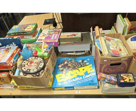 LARGE QUANTITY OF VINTAGE GAMES, JIGSAWS, TOYS, BOOKS, BOWS &amp; ARROWS ETC