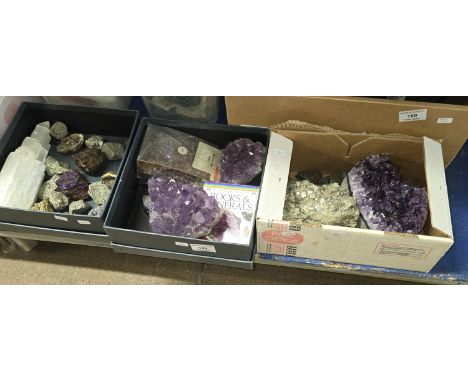 3 BOXES CONTAINING QUANTITY OF VARIOUS ROCK &amp; MINERAL COLLECTION     