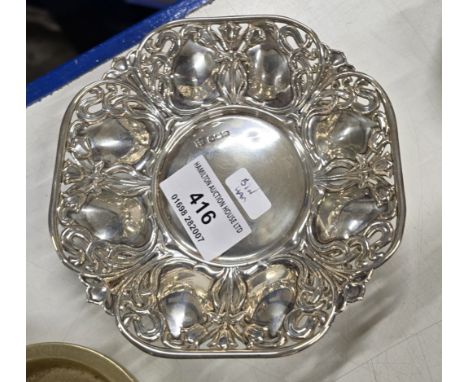 SHEFFIELD SILVER BON BON DISH, WEIGHT APPROX 72.8 GRAMS