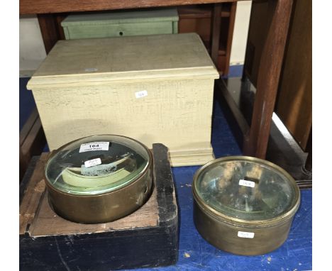 2 STRONG  MAGNIFYING GLASSES, STORAGE BOX &amp; SMALL STORAGE JEWELLERY CHEST