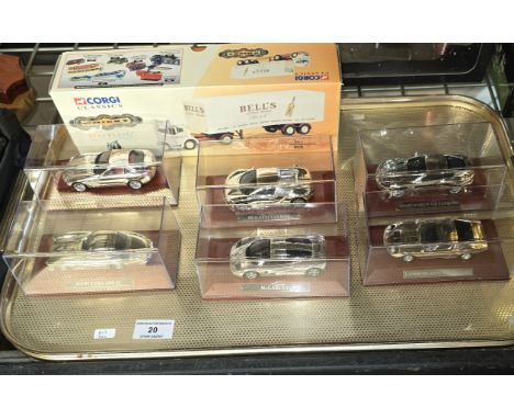 TRAY CONTAINING CORGI TRUCK, 6 VARIOUS CHROME COLLECTORS MODELS