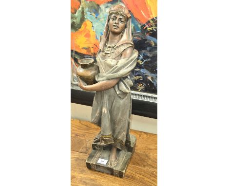 27" EGYPTIAN STYLE FIGURINE ORNAMENT, SIGNED DEPOSE, NO 84