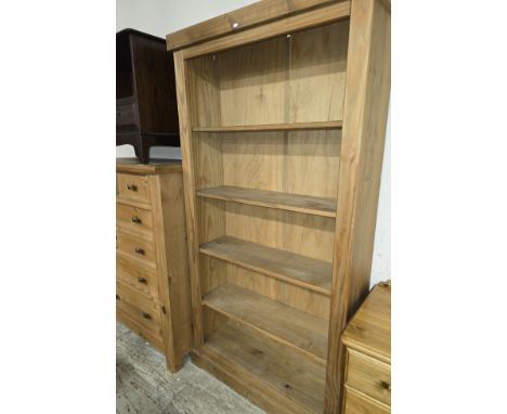 PINE 2 OVER 4 DRAWER CHEST, OPEN FRONT 5 SHELF BOOKCASE