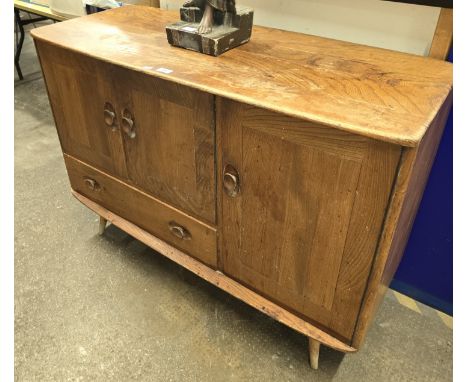 45", MID CENTURY ERCOL LIGHT OAK SIDEBOARD