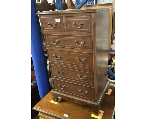 2 OVER 4, 16½"  REPRODUCTION CHEST OF DRAWERS ON BRACKET FOOT