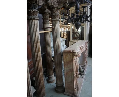 Couple columns with foot and capital in wood H277