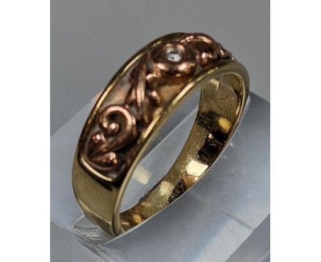Clogau gold, 9ct gold Oak celebration 'Dathlu' diamond ring, in Clogau gold box. 4.4g approx. Size O1/2. (B.P. 21% + VAT).&nb