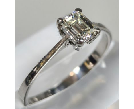 18ct white gold diamond solitaire ring, measuring 0.54 carats approx. 2.2g approx. Size P. (B.P. 21% + VAT) Purchased in Rhod