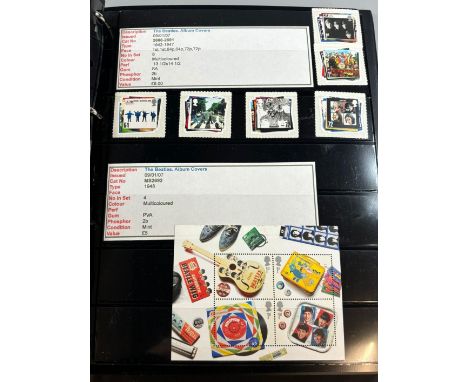 Great Britain collection of u/m mint stamps 2004 to 2012 with commemorative sets, min-sheets and definitives in a maroon four