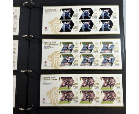 Great Britain London 2012 Gold Medal Winners stamp collection on 29 sheetlets of 6 plus Paralympics in 34 sheetlet pairs all 