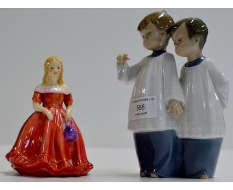 NAO DOUBLE FIGURINE ORNAMENT & SMALL PARAGON FIGURINE "MISS MARGARET"     