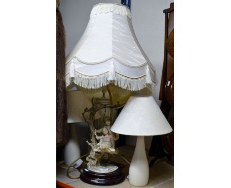 DECORATIVE FIGURAL TABLE LAMP WITH SHADE & 3 OTHER LAMPS     