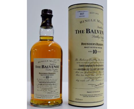 THE BALVENIE FOUNDER'S RESERVE AGED 10 YEARS OLD SINGLE MALT SCOTCH WHISKY WITH PRESENTATION BOX - 1 LITRE, 43& VOL     