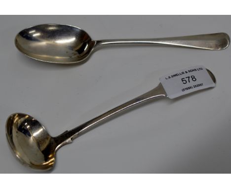 A 6¼" WILLIAM IV STERLING SILVER LADLE WITH GLASGOW ASSAY MARKS, MAKER MARK FOR JOHN MITCHELL & DATED 1832, APPROXIMATE WEIGH