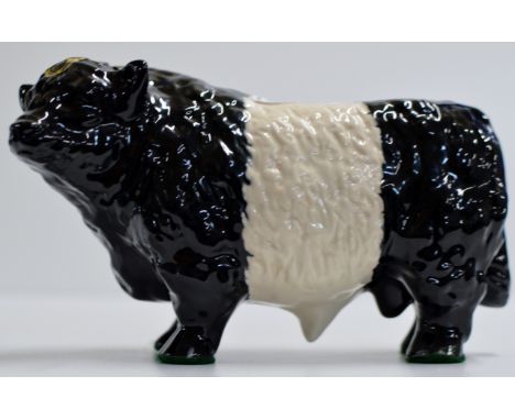 RUTHERFORD'S 100% FINE BLENDED SCOTCH WHISKY PRESENTED IN A NOVELTY CERAMIC DECANTER MODELLED AS A BELTED GALLOWAY BULL - 70C