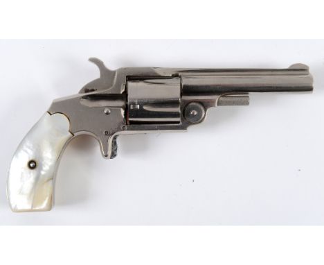 A Smith's New Model rimfire five shot revolver, with mother of pearl grip, 19 cm long  See illustration