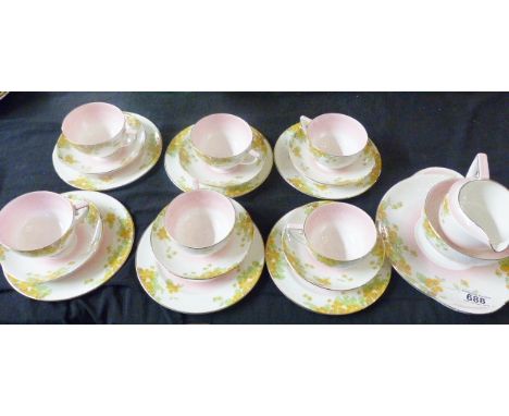 ROYAL DOULTON TEA SERVICE. Royal Doulton part tea service in Juliet design, twenty one pieces