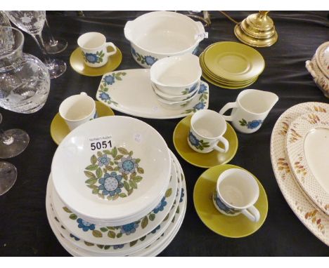 J G MEAKIN TABLEWARE. Quantity of J.G.Meakin tableware in floral design, thirty nine pieces