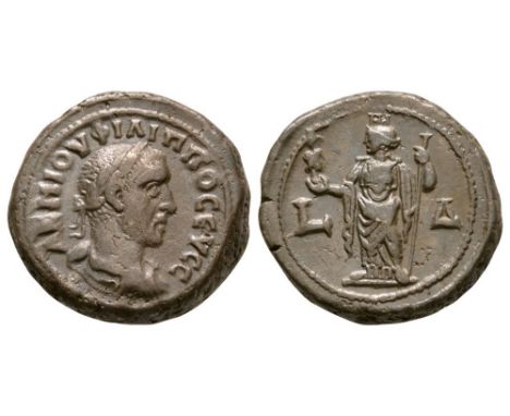 246-247 AD. Alexandria mint, dated year 4. Obv: A K M IOY FILIPPOC EY CC legend with laureate, draped bust right. Rev: Alexan