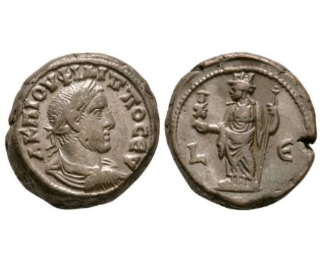 247-248 AD. Alexandria mint, dated year 5. Obv: A K M IOY FILIPPOC EY legend with laureate, draped bust right. Rev: Alexandri