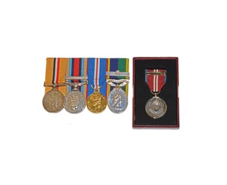 2003-2012 AD. Four medals mounted for wear by Formalfit Tailoring Ltd, Peterborough, comprising: Iraq Medal (2003); Operation
