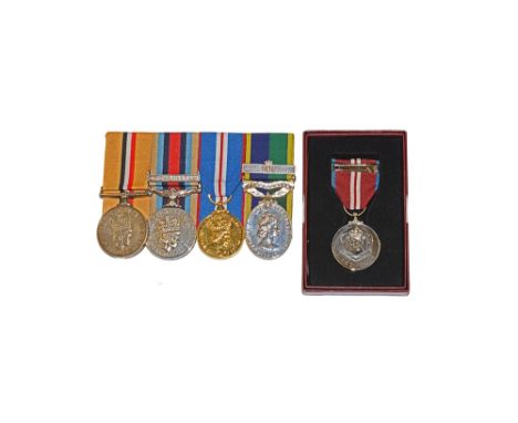 2003-2012 AD. Four medals mounted for wear by Formalfit Tailoring Ltd, Peterborough, comprising: Iraq Medal (2003); Operation