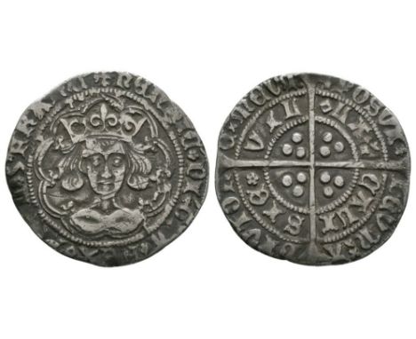 1430-1431 AD. Rosette-mascle issue. Obv: facing bust within tressure with +HENRIC DI GRA REX ANGL Z FRANC legend with rosette