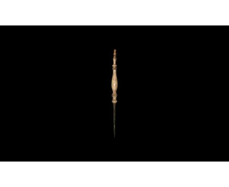1st-3rd century AD. A round-section iron spike in a turned bone balustered handle. See Manning, W.H. Catalogue of the Romano-