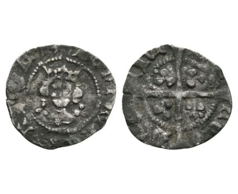 1438-1443 AD. Trefoil issue. Obv: facing bust with trefoil each side of neck with +HENRICVS REX ANGLI legend. Rev: long cross