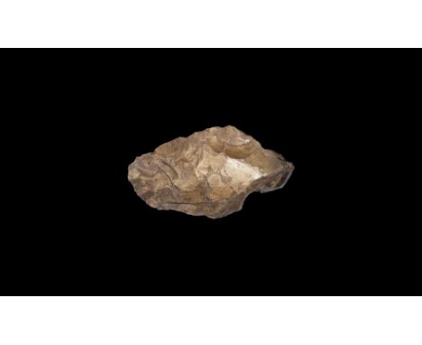 Palaeolithic 400,000 BP. A finely knapped flint handaxe with pointed butt.  421 grams, 15.5cm (6 1/4"). From the Wharton fami