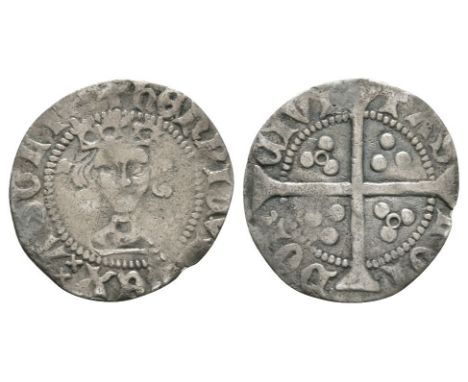 1422-1427 AD. Annulet issue. Obv: facing bust with +HENRICVS REX ANGLIE legend. Rev: long cross and pellets with annulet to f