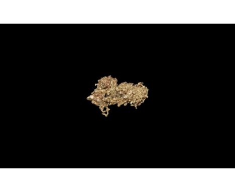 A crystalline native gold nugget showing good crystallisation, in plastic display box. See Bonewitz, Dr. Ronald Louis, Rocks 