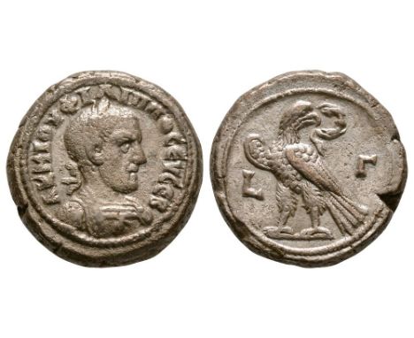 245-246 AD. Alexandria mint, dated year 3. Obv: A K M IOY FILIPPOC EYCEB legend with laureate and cuirassed bust right. Rev: 