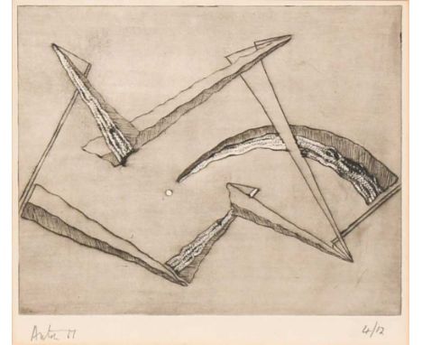 Victor Anton (1909-1980)Geometric formsSigned, dated and numbered 4/12, etching; together with two further abstract etchings 