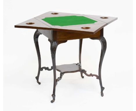 A Late Victorian Mahogany Envelope Card Table, 57cm by 79cm