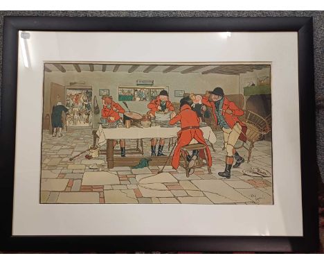 After Cecil Aldin (1870-1935)"York Stage-Coach"Signed in pencil, colour reproduction, published 1903 by Lawrence &amp; Bullen