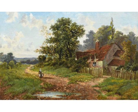 Arthur William Redgate (fl.1886-1901)Mother and child on a country pathwaySigned, oil on canvas laid down, 39cm by 59.5cmOil 