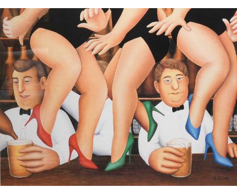 After Beryl Cook OBE (1926-2008)"Dancing on the Bar"Signed and numbered 22/850, colour reproduction, published by Alexander G