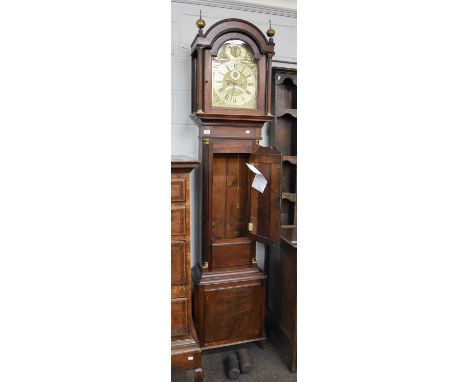 A Mahogany Longcase Clock, 12" arch brass dial, signed William Kipling, London, with subsidiary seconds and strike/silent mec