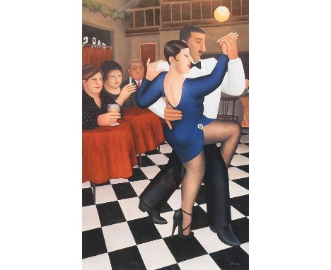 After Beryl Cook OBE (1926-2008)"Tango in Bar Surr"Signed and numbered 50/650, colour reproduction, published by Alexander Ga
