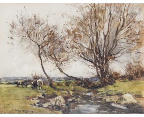 George Graham (1881-1949)"Winter pastures, Wensleydale"Signed and dated 1914, watercolour; together with a further watercolou