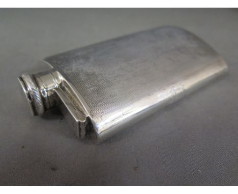 A Mappin and Webb silver hip flask - Birmingham 1950/51 - Weight approx. 6 troy oz - monogram to side 
Condition report: Over