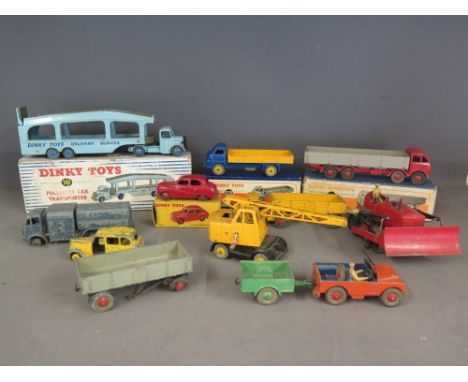 A Dinky toy no. 582 Pullmore car transporter in box - no 522 Big Bedford Lorry, a no 501 Foden Diesel eight wheel wagon - bot