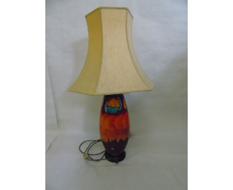 Poole pottery table lamp 15" high not including shade