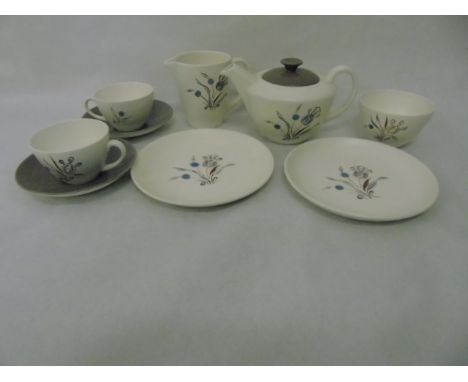 Poole tea for 2 service in two tone pattern